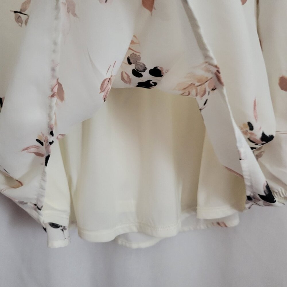 NEW Frazzle Blouse Top XL BOHO Peasant Flowy Floral Cottagecore balloon slv NWT - Picture 7 of 11